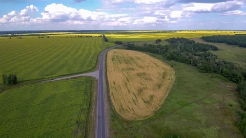 Flying over the road and. Stock Footage 79042267