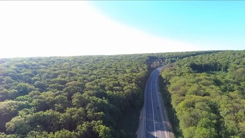 Flying over road and trees 02 Vídeos de archivo 89639691
