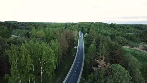Flying over road on the countryside Stock-Footage 260724433