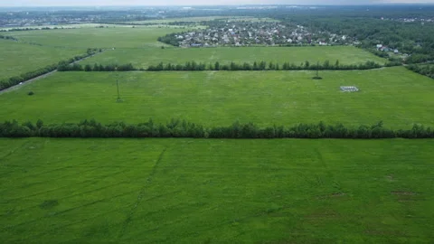 Flying over the road in the field Stock Footage 157900918