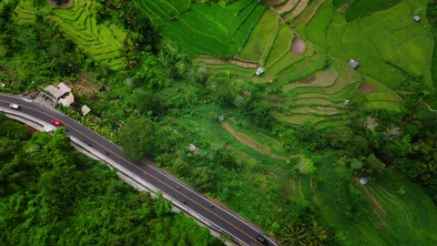 Flying over the road with views Stock Footage 295464228