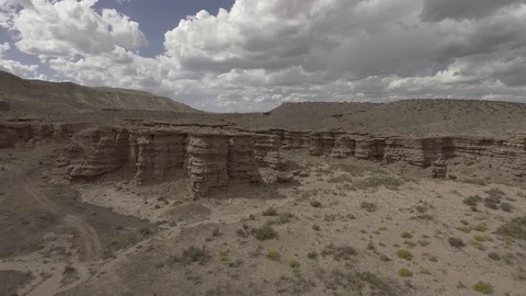 Flying over rock formations in Utah Stock Footage 72410092