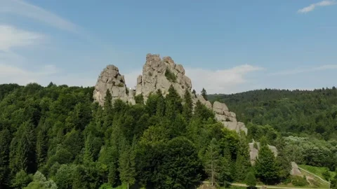 Flying over the rocks in the mountains Stock Footage 199222841