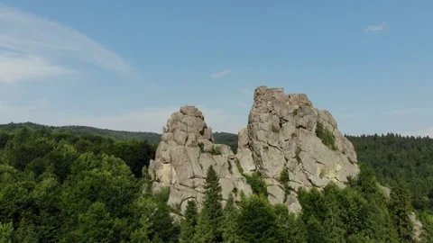 Flying over the rocks in the mountains Stock Footage 199223133