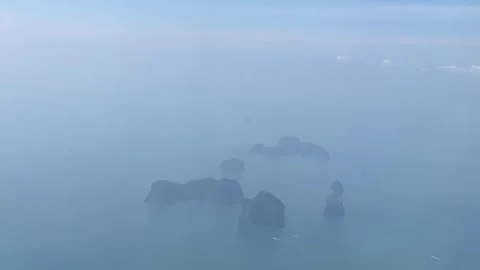 Flying over the Rocks in the sea in Phuket 스톡 동영상 330968951