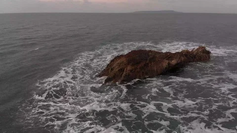 Flying Over Rocks At Sea, Waves Crashing, Durdle Door, Dorset 스톡 동영상 106410669