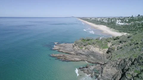Flying over rocky coastline Stock Footage 291310055