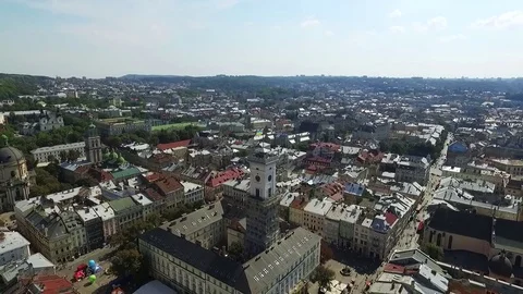 Flying over the rooftops of the old city Stock Footage 71269840