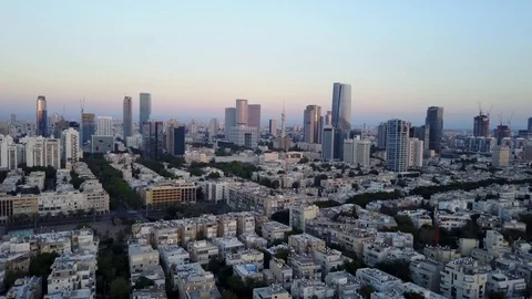 Flying over the rooftops of Tel Aviv. DJI_0032-03 Video stock 104501436