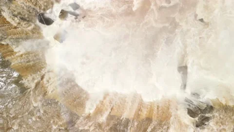 Flying over a rushing river and waterfall. Salto Saudades. Stock Footage 233219668