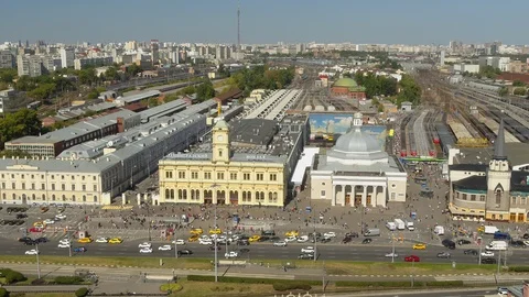 Flying over a russian city Stock Footage 99259508