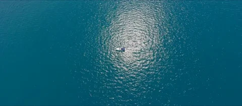 Flying over a sailing boat 스톡 동영상 159805168