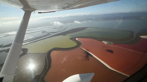 Flying Over Salt Flats Stock Footage 44129524