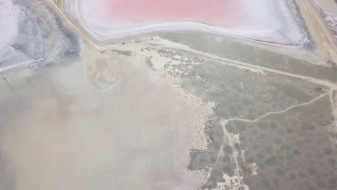 Flying over a salt lake like another planet Video stock 148275569