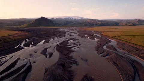 Flying over a sandy desert among rocks Stock Footage 297316583