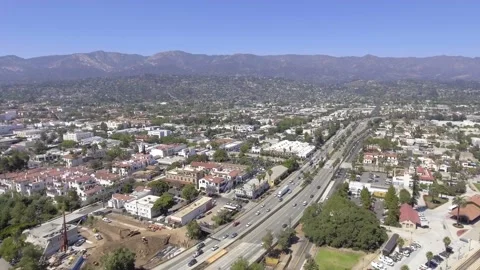 Flying over Santa Barbara, CA Stock Footage 156720242