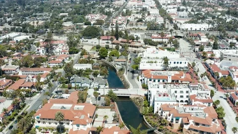 Flying Over the Santa Barbara, CA Stock Footage 156937194