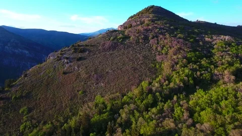 Flying over Sardine Peak Stock Footage 87363790