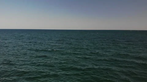 Flying over the sea on a drone Stock Footage 141820037