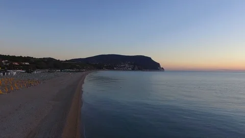 Flying over the sea at sunset Stock Footage 106211173