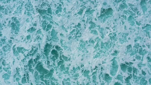 Flying Over the Sea Surface with Waves and Foam Stock Footage 105198239