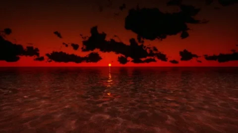 Flying over Sea, Time Lapse Sunrise and Clouds Video stock 8510526