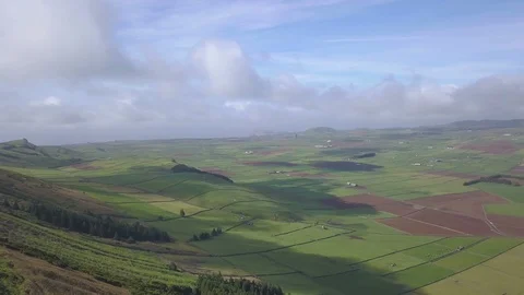 Flying over Serra do Cume in Terceira - Azores archipelago 스톡 동영상 90741446