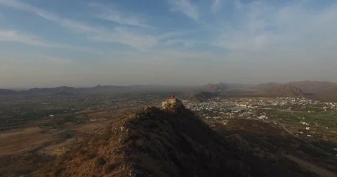 Flying Over a Sharp Hill Crest Stock Footage 81003299
