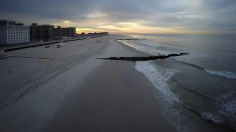 Flying over the shoreline Stock Footage 97746525