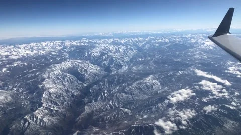 Flying over the sierra nevadas in the winter Stock Footage 131461953