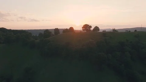Flying over Sighisoara Stock Footage 76760064