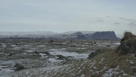Flying over Skaftárhreppur Lava fields in Iceland Stock Footage 131563544