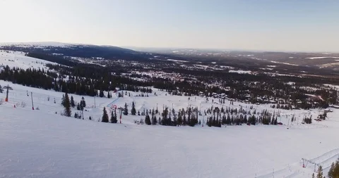 Flying over ski slope 스톡 동영상 108562779