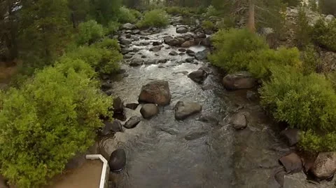 Flying over small river Stock Footage 12726654