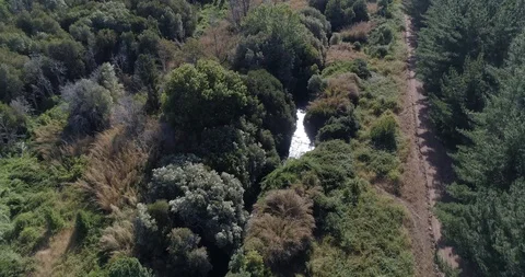 Flying over a small river Stock Footage 124858699