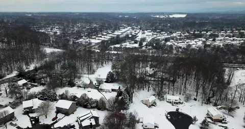 Flying Over Snow Covered Road 스톡 동영상 88417741