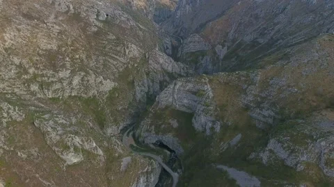 Flying over the Sohodol river gorges in the mountains of Romania Stock Footage 235124795