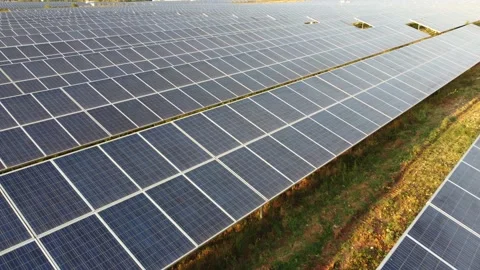 Flying over the solar panels - close-up view with drone 스톡 동영상 159406659