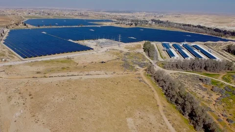 Flying over solar panels Stock Footage 125709429
