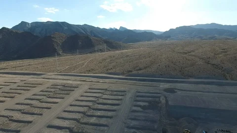 Flying over a soon-to-be-built neighborhood in Las Vegas, NV Stock Footage 88568434