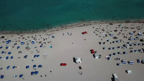 Flying over South Beach 1 Stock Footage