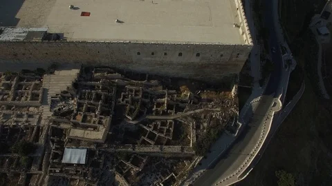 Flying over the Southern Steps of the Temple. Jerusalem. DJI-0685-02 動画素材 106094884