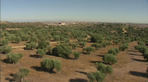 Flying over Spain Toledo in Sight Stock Footage