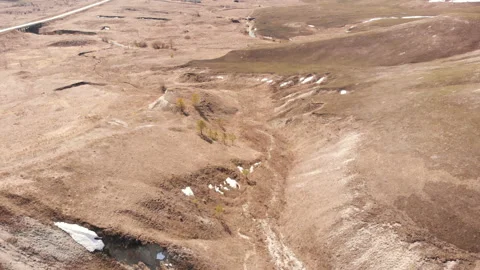 Flying over spring hills Stock Footage 146547213