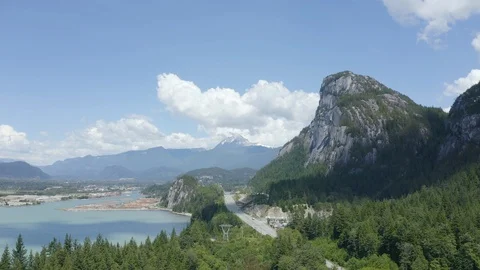 Flying over Squamish, BC Stock Footage 111964139
