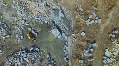 Flying over a stone quarry Video stock 65251677