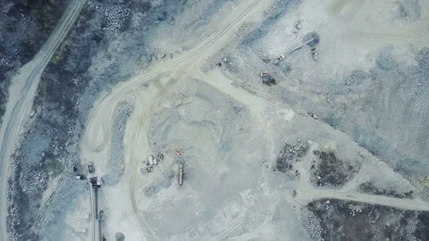 Flying over a stone quarry Stock Footage