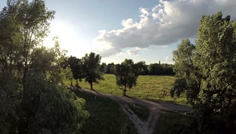 Flying over suburban road. Stock Footage 45601302