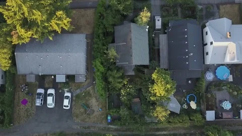 Flying over the suburbs Stock Footage 79184305
