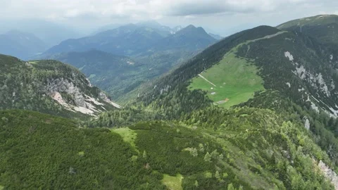 Flying over the summer mountains and hills Stock Footage 196202702